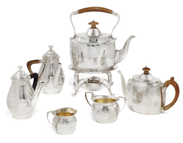 A VICTORIAN SIX-PIECE SILVER BACHELOR'S TEA AND COFFEE SERVICE