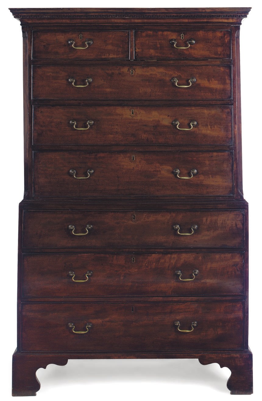 A GEORGE III MAHOGANY TALL BOY