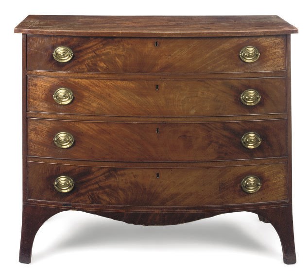 A LATE GEORGE III MAHOGANY CHEST