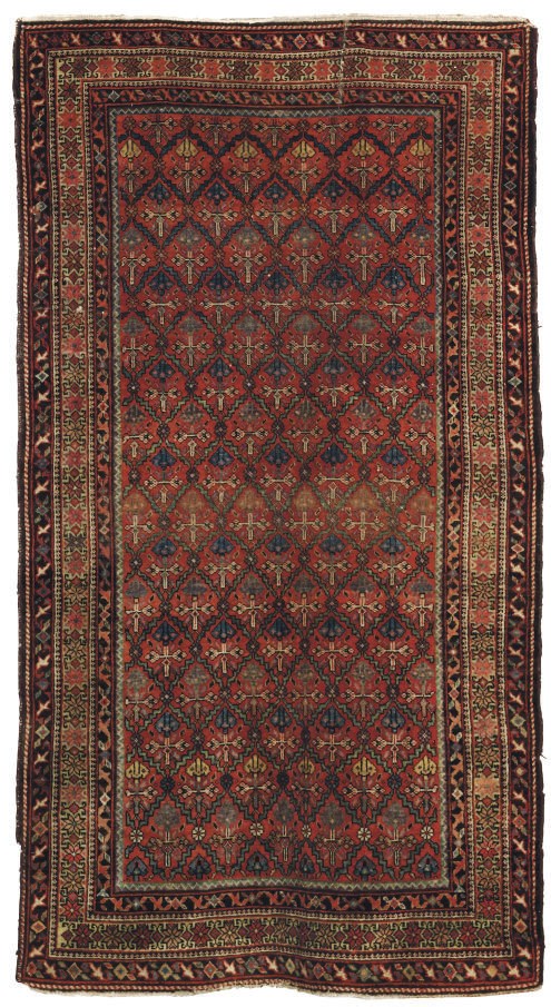 An antique Feraghan rug & Karaja runner