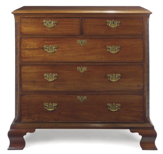 A GEORGE III MAHOGANY CHEST