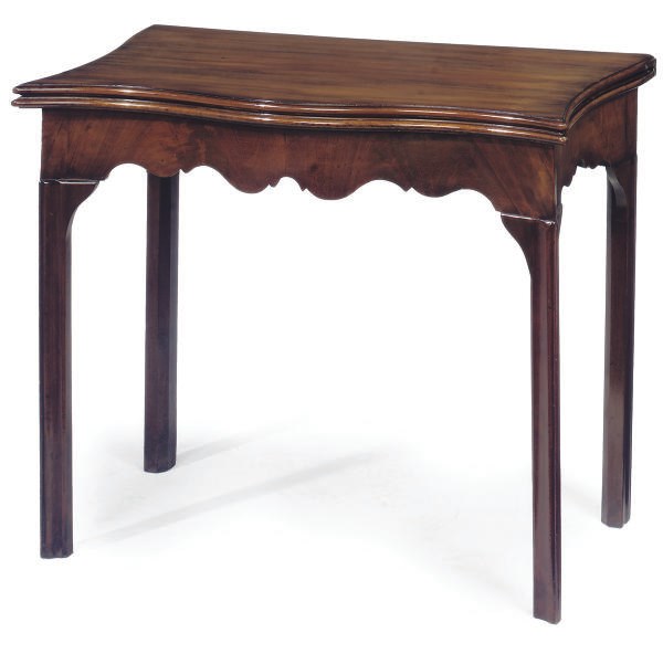 A GEORGE III MAHOGANY CARD TABLE