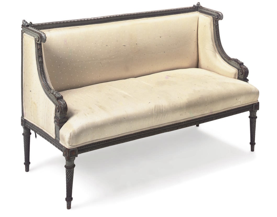 A FRENCH GREY-PAINTED CANAPÉ