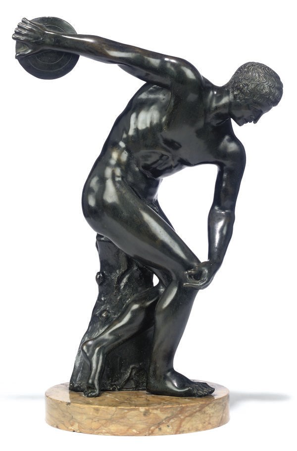 AN ITALIAN BRONZE FIGURE OF THE DISCOBOLUS