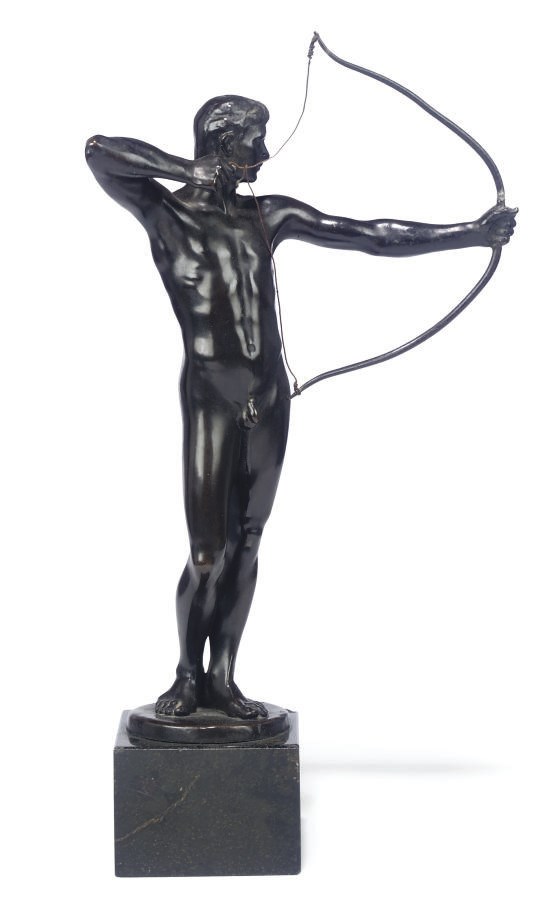 A GERMAN BRONZE FIGURE OF AN ARCHER