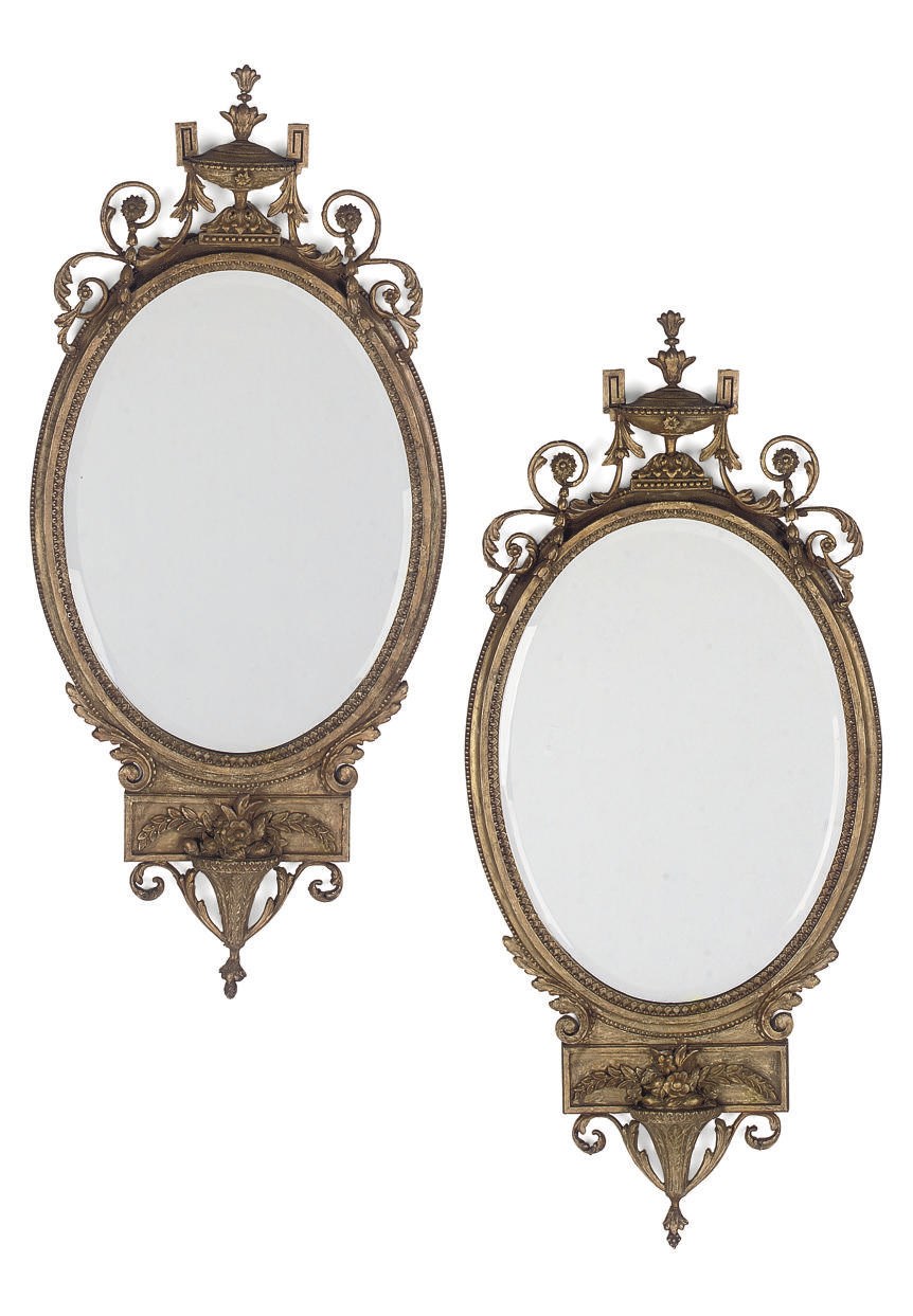A PAIR OF GILTWOOD MIRRORS