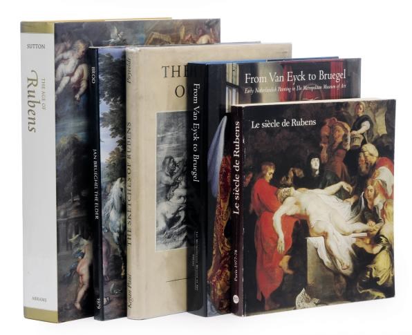 A collection of books on Flemish and German Old master painting