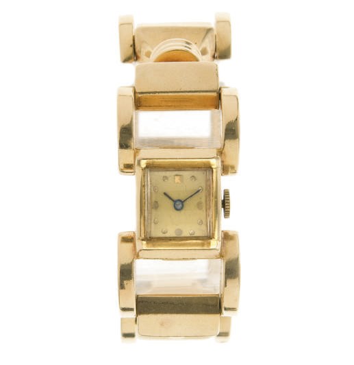 A RETRO 14K GOLD WRISTWATCH