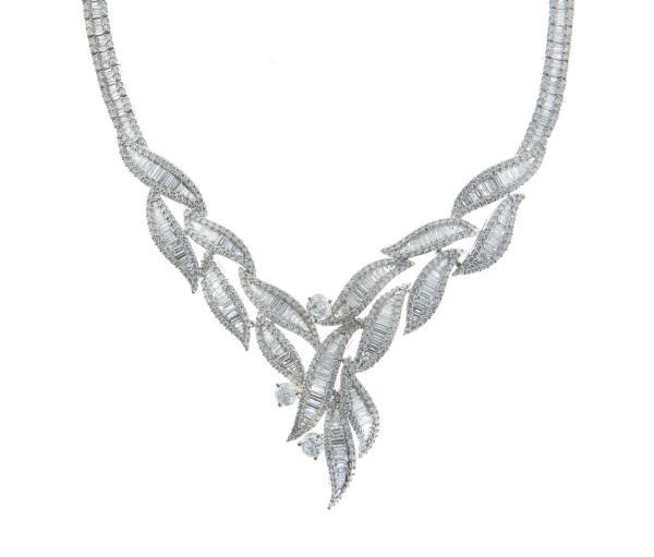 A GROUP OF DIAMOND AND WHITE GOLD JEWELRY