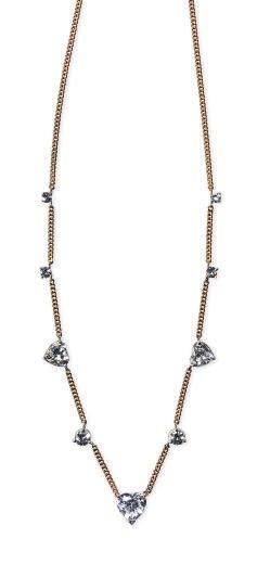 A DIAMOND AND GOLD PENDANT NECKLACE