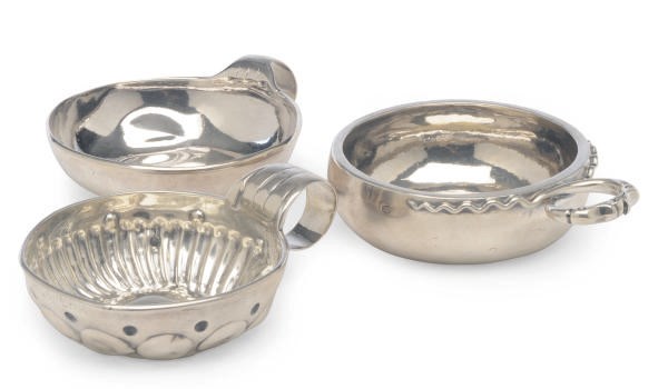 THREE CONTINENTAL SILVER WINE TASTERS,