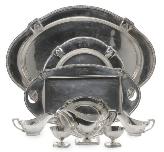 AN AMERICAN SILVER PART TABLE SERVICE,