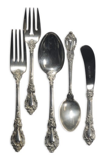 AN AMERICAN SILVER PART FLATWARE SERVICE IN THE 'ELOQUENCE' PATTERN,
