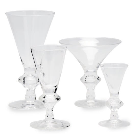 AN AMERICAN CLEAR GLASS PART STEMWARE SERVICE,