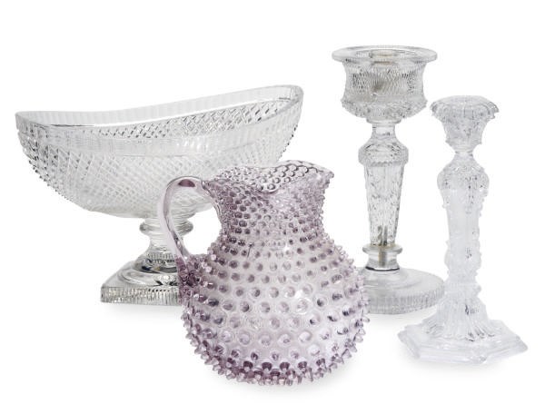 A GROUP OF AMERICAN PRESSED GLASS TABLE ARTICLES,