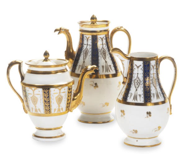 A PARIS PORCELAIN PART TEA AND COFFEE SERVICE,