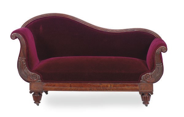 AN AMERICAN CLASSICAL MAHOGANY RECAMIER,