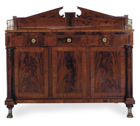 AN AMERICAN CLASSICAL MAHOGANY SIDEBOARD,