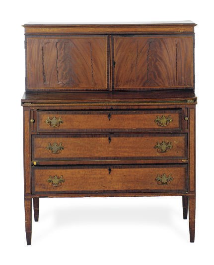 A FEDERAL INLAID MAHOGANY LADY'S WRITING DESK