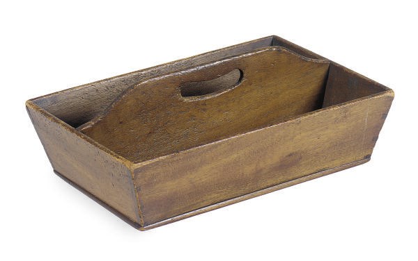 A WALNUT CUTLERY BOX,