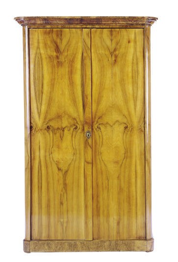 A BURR WALNUT ARMOIRE,