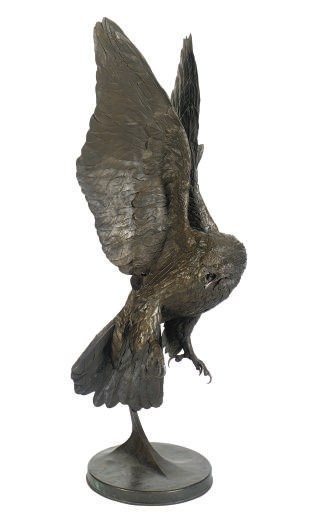 A PATINATED BRONZE FIGURE, 'GOLDEN EAGLE',
