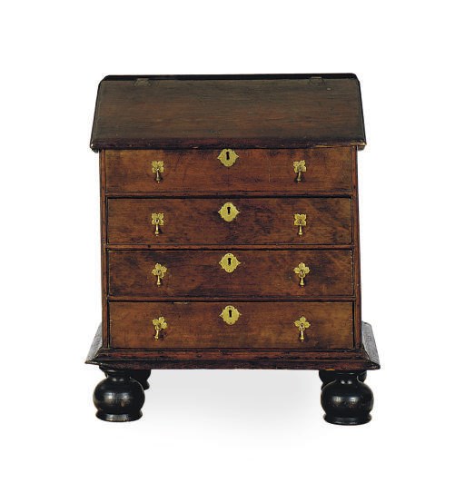 A PINE SLANT FRONT DESK,
