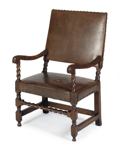 A BEECHWOOD ARMCHAIR,
