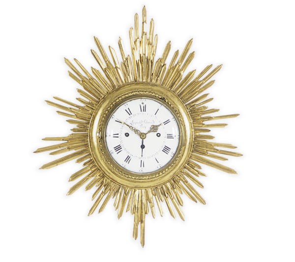 AN AUSTRIAN GILTWOOD WALL CLOCK,