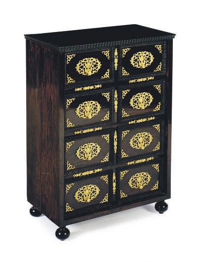AN IBERIAN GILT-METAL MOUNTED ROSEWOOD TABLE CABINET**,