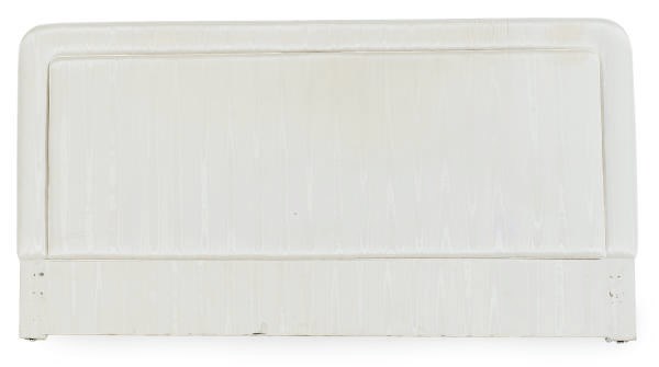 A GREY MOIRE UPHOLSTERED HEADBOARD,