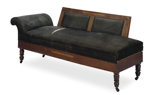 AN AMERICAN AESTHETIC MOVEMENT WALNUT RECAMIER,