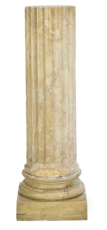 AN ITALIAN MARMO GIALLO MARBLE COLUMN,