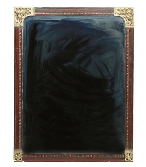 AN ART NOUVEAU STYLE GRAIN PAINTED AND GILT-METAL MOUNTED MIRROR,