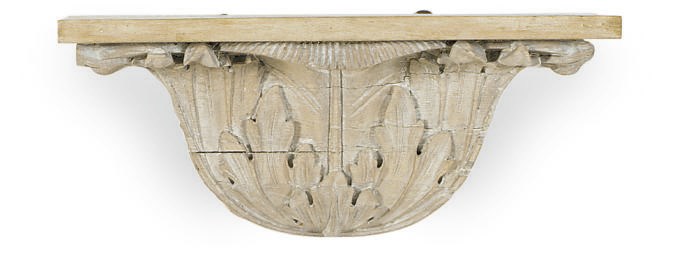 A CONTINENTAL LIMED OAK AND MARBLE CONSOLE,