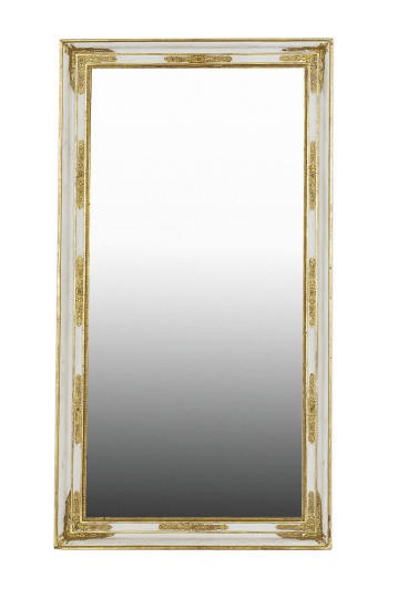 A PAINTED AND PARCEL-GILT MIRROR,