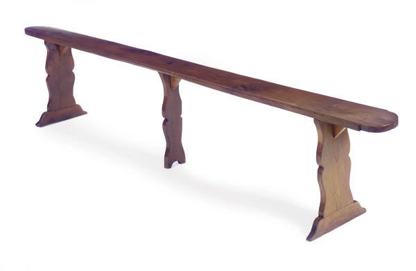 AN OAK LONG BENCH,