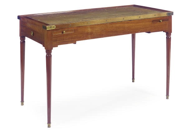 A FRENCH GILT-METAL MOUNTED MAHOGANY TRIC-TRAC TABLE**,