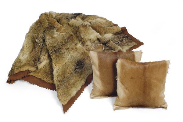 A FOX FUR THROW,