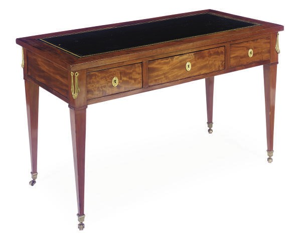 A FRENCH GILT-METAL MOUNTED MAHOGANY LIBRARY TABLE,