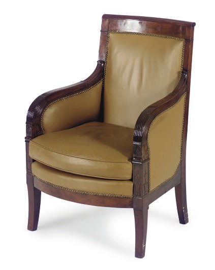 A RESTORATION MAHOGANY BERGERE,