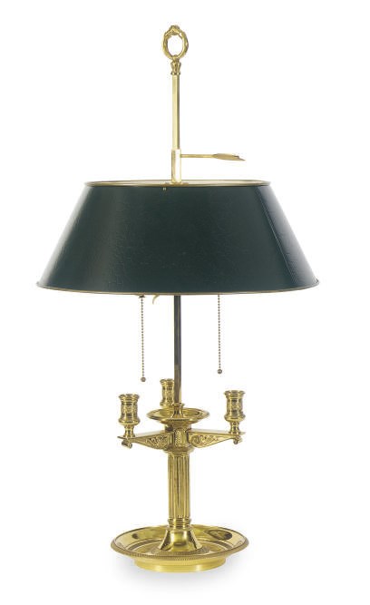 A FRENCH GILT-BRONZE AND BRASS BOUILLOTTE LAMP,