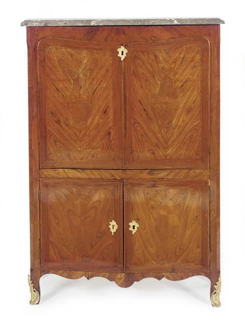 A LOUIS XV KINGWOOD SERPENTINE SECRETAIRE A ABBATANT,