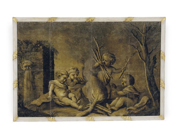 A FRENCH GRISAILLE OVERDOOR PANEL,