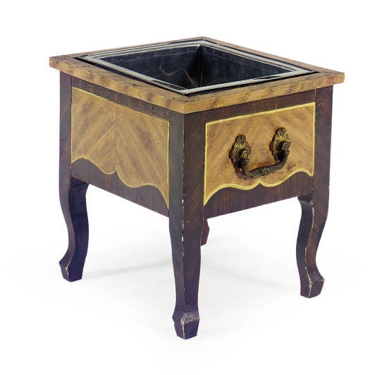A POLYCHROME-PAINTED JARDINIERE,
