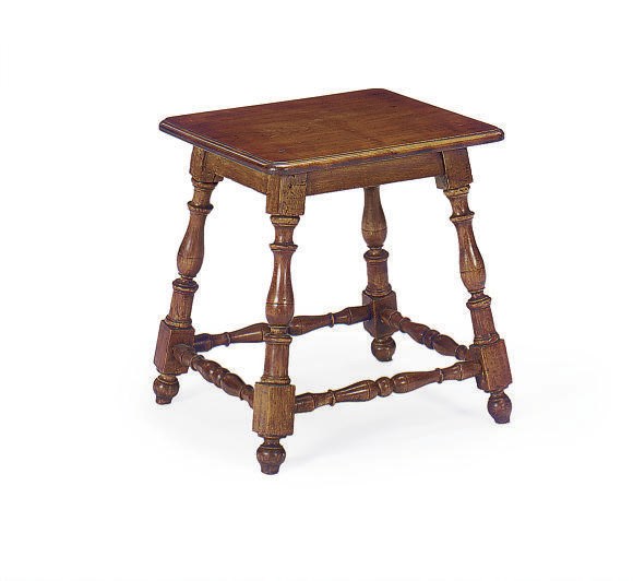 A CONTINENTAL WALNUT STOOL,