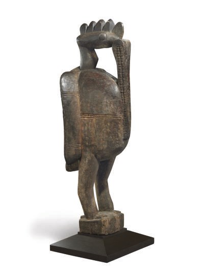 A SENUFO LARGE BIRD FIGURE,