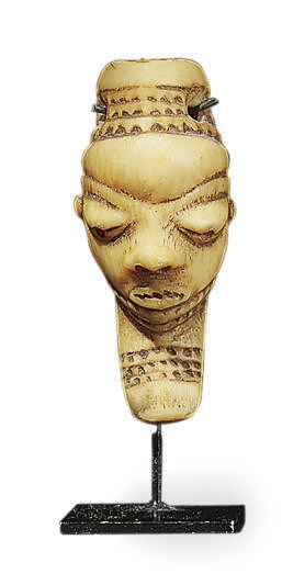 A PENDE IVORY MASK PENDANT, Ikhoko,**