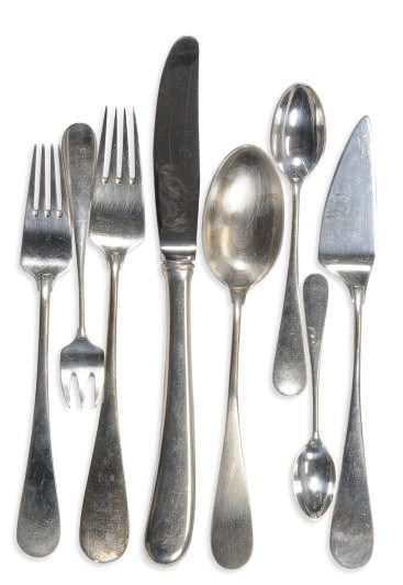 A DANISH SILVER FLATWARE PART SERVICE,