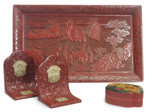 A GROUP OF CHINESE LACQUERED OBJECTS,